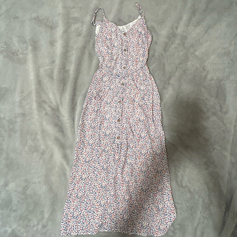 Button up midi floral dress